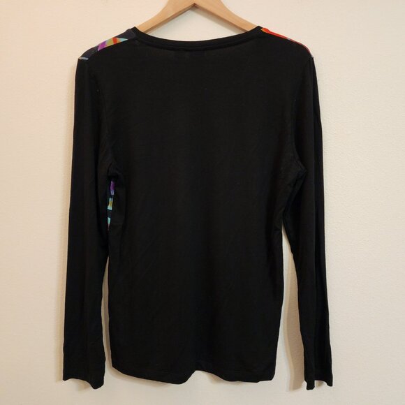 Simply Art by Dolcezza Top Multi Color Abstract Tunic Long Sleeve Women L Artsy - Picture 7 of 12